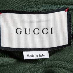 Gucci Green Cotton Logo Tape Detail Hooded Sweatshirt XL