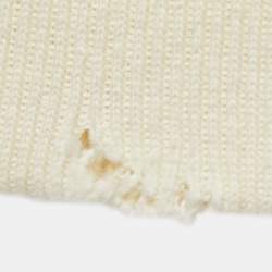 Pre Owned Gucci Cream Logo Print Cotton Hoodie L