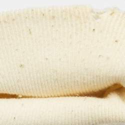 Pre Owned Gucci Cream Logo Print Cotton Hoodie L