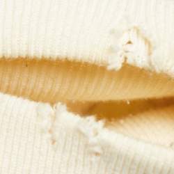 Pre Owned Gucci Cream Logo Print Cotton Hoodie L