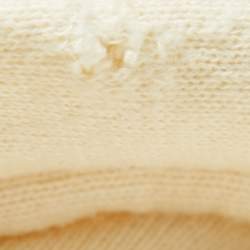 Pre Owned Gucci Cream Logo Print Cotton Hoodie L