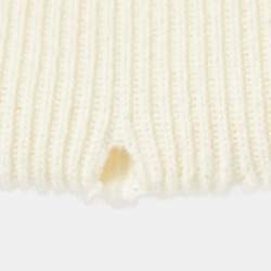 Pre Owned Gucci Cream Logo Print Cotton Hoodie L