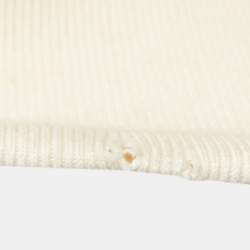 Pre Owned Gucci Cream Logo Print Cotton Hoodie L