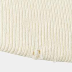 Pre Owned Gucci Cream Logo Print Cotton Hoodie L