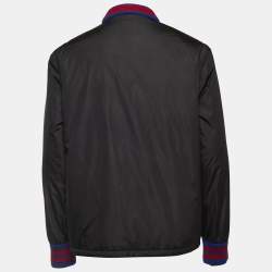 Gucci Black Nylon Patch Detailed Zip Front Jacket XL