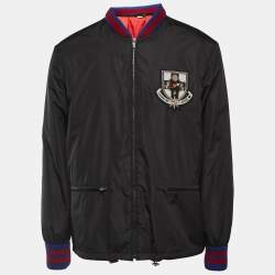 Gucci Black Nylon Patch Detailed Zip Front Jacket XL