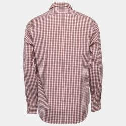 Gucci Red Squared on Mini G Cotton Button Front Full Sleeve Shirt M