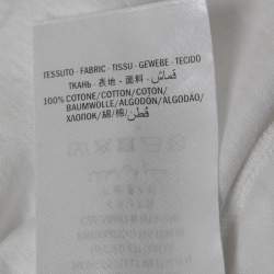 Gucci White Washed Logo Print Cotton Half Sleeve Relaxed Fit T-Shirt L