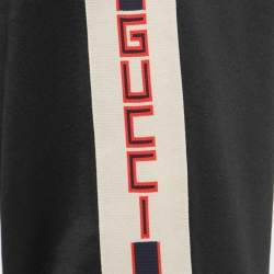 Gucci Black Knit Logo Web Stripe Detail Track Pants L 