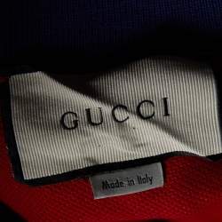 Gucci Red Cotton Pique Contrast Detail Polo T-Shirt XL