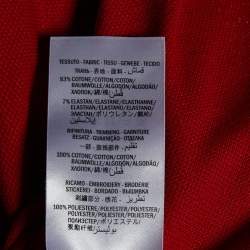 Gucci Red Cotton Pique Contrast Detail Polo T-Shirt XL