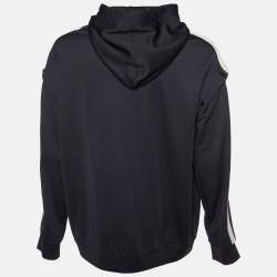 Pre Owned Gucci Black Logo Detail Jersey Knit Hoodie XXL