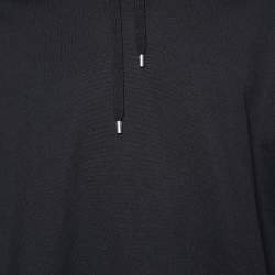 Pre Owned Gucci Black Logo Detail Jersey Knit Hoodie XXL