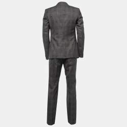 Gucci Grey Hearts Bee Patterned Classic Check Tailored Suit M