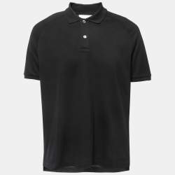 Pre Owned Gucci Black Cotton Embroidered Patch Detail Polo T-Shirt XXL