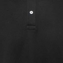 Pre Owned Gucci Black Cotton Embroidered Patch Detail Polo T-Shirt XXL