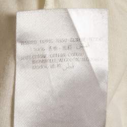 Pre Owned Gucci Off-White Logo Print Cotton Half Sleeve T-Shirt 3XL