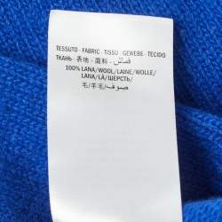 Gucci Blue Bee Accent Graphic Patterned Wool Crew Neck Sweater L