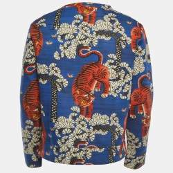 Gucci Blue Bengal Print Cotton Crew Neck Sweatshirt M
