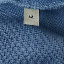 Gucci Blue Embroidered Cotton Pique Polo T-Shirt M