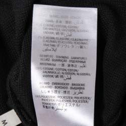 Pre Owned Gucci Black Cotton Pique Logo Patch Polo T-Shirt M
