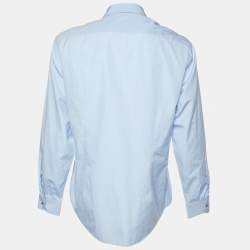 Pre Owned Gucci Blue Cotton Classic Fit Shirt 4XL