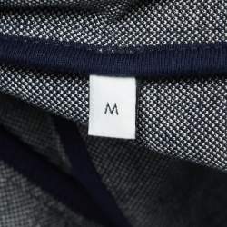 Pre Owned Gucci Navy Blue  GG Patterned Cotton Knit Zip Front Jacket M