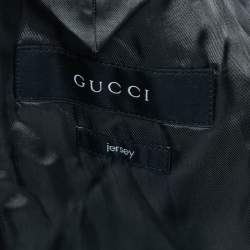 Pre Owned Gucci Navy Blue Striped Wool Blend Single Breasted Blazer S