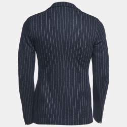 Gucci Navy Blue Striped Wool Blend Single Breasted Blazer S