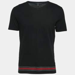 Gucci Black Cotton Web Striped Crew Neck T-Shirt XXL