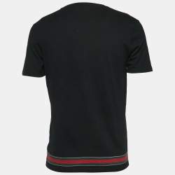 Gucci Black Cotton Web Striped Crew Neck T-Shirt XXL