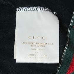 Gucci Black Cotton Web Striped Crew Neck T-Shirt XXL