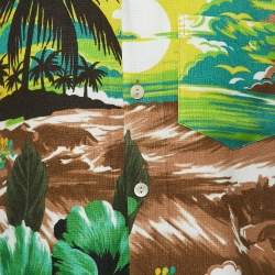 Pre Owned Gucci Multicolor Love Parade Print Viscose Short Sleeve Shirt M