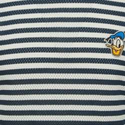 Gucci X Disney Navy Blue Striped Cotton Embroidered Patch Half Sleeve T-Shirt L