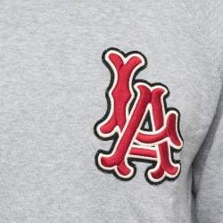 Pre Owned Gucci Grey Cotton LA Angels Patch Detail Sweatshirt XS
