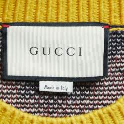 Gucci Blue/Red Tiger Patterned Wool Sweater XS
