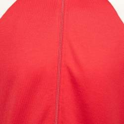 Pre Owned Gucci Red Jersey & Nylon GG Paneled Track Jacket S