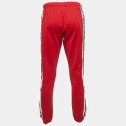 Gucci Red Technical Jersey Contrast GG Tape Detail Track Pants S