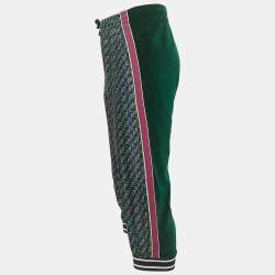 Gucci Multicolor Print Cotton Velvet Trimmed Drawstring Joggers XS