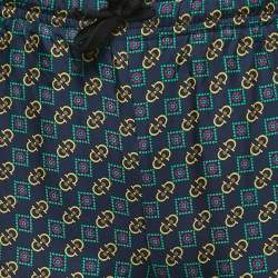 Gucci Multicolor Print Cotton Velvet Trimmed Drawstring Joggers XS