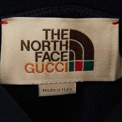 Pre Owned Gucci X The North Face Black Logo Print Cotton Hoodie M