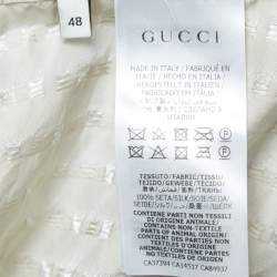 Gucci Beige Patterned Silk Button Front Full Sleeve Shirt M