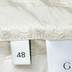 Gucci Beige Patterned Silk Button Front Full Sleeve Shirt M