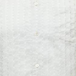 Gucci Beige Patterned Silk Button Front Full Sleeve Shirt M