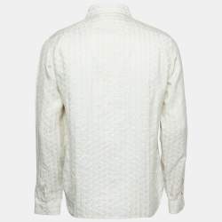 Gucci Beige Patterned Silk Button Front Full Sleeve Shirt M