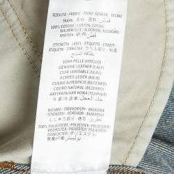 Gucci Blue Washed Denim Embroidered Patch Jeans XL Waist 33"