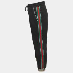 Gucci Black GG Patterned Knit Side Stripe Detailed Joggers S