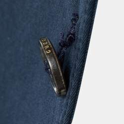 Pre Owned Gucci Navy Blue Cotton Button Front Blazer M