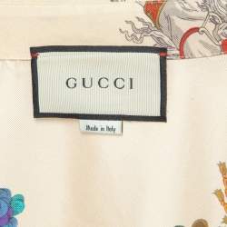 Gucci Multicolor Warrior Print Silk Shorts Shirt Set M