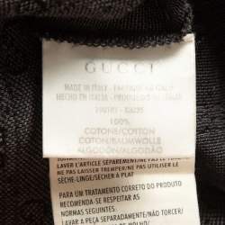 Pre Owned Gucci Black/Grey GG Cotton Pique Polo T-Shirt XS